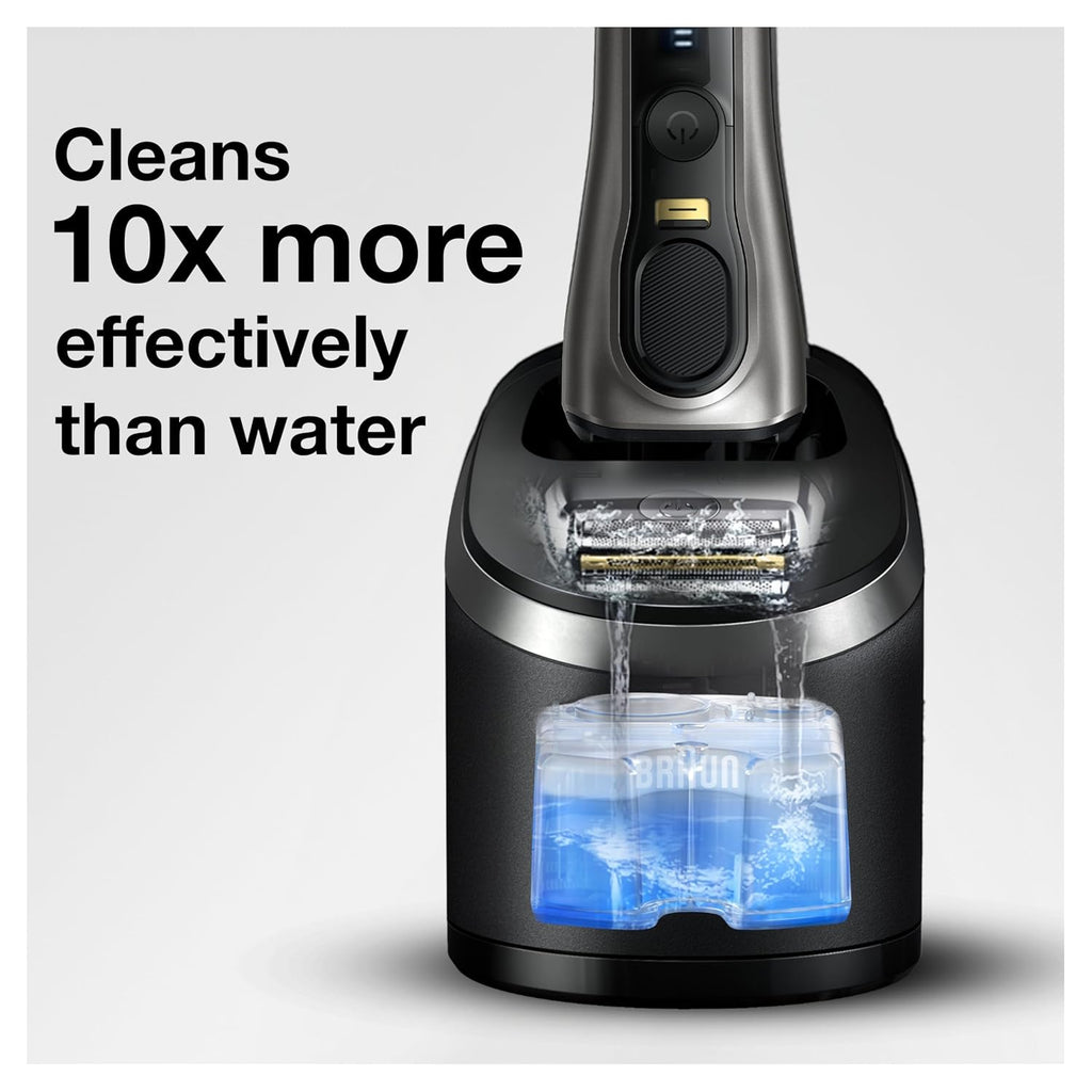 Braun Series 9 Pro 9487cc Electric Razor for Men, Wet & Dry, Rechargeable, Electric Shaver with Clean & Charge Station and ProCare Attachment w/ Clean & Renew Refill Cartridges CCR, 3 Pack