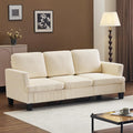 VINGLI Beige 83' Sofa Couches for Living Room, Corduroy Modern Comfy 3 Seater Couch 25.6' Deep Seat Upholstery Cozy Sofas for Small Space, Bedroom, Apartment, Home Office