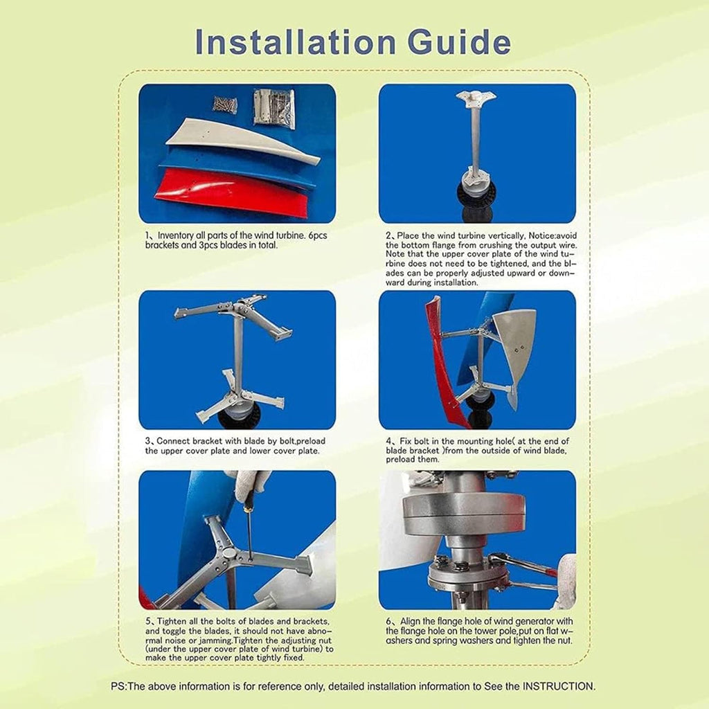 3000W Vertical Axis Wind Turbine Generator 12V 24V 48V Wind Turbine Generator Kit Free Energy Windmill Home Wind Turbine Maglev Breeze Start (Color : White, Size : 24V)