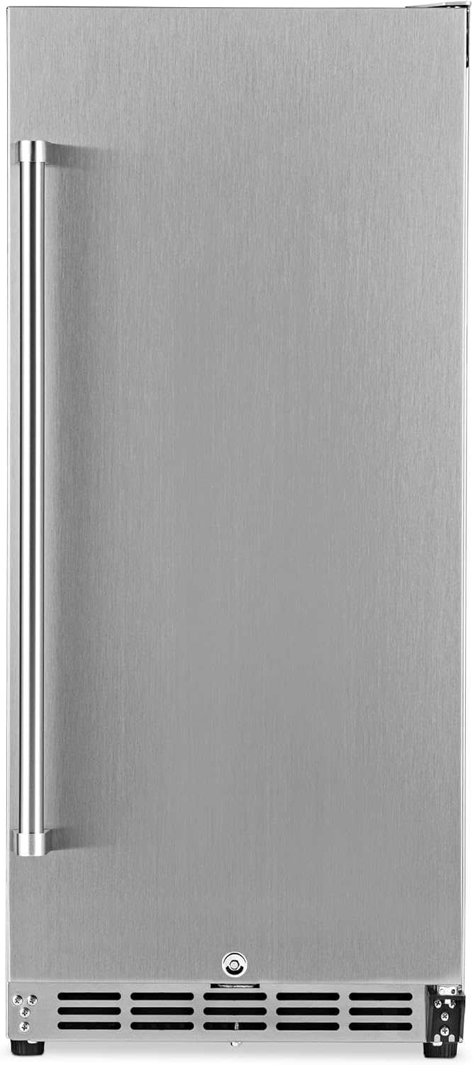 NewAir 15' Commercial Built-in or Under Counter Refrigerator | 3.2 Cu. Ft. Weatherproof Outdoor Fridge for Patio, Indoor & Commercial Use | Stainless Steel