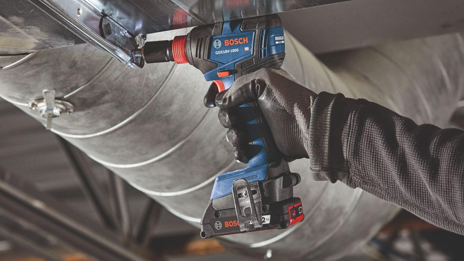 Bosch GXL18V-240B22 18V 2-Tool Combo Kit with 1/2 In. Hammer Drill/Driver, Two-In-One 1/4 In. and 1/2 In. Bit/Socket Impact Driver/Wrench and (2) 2 Ah Standard Power Batteries