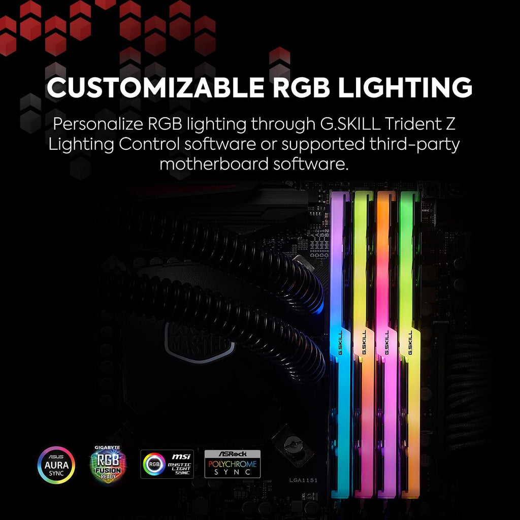 G.SKILL Trident Z RGB Series DDR4 RAM (XMP) 16GB (2x8GB) 3600MT/s CL18-22-22-42 1.35V Intel AMD Desktop Computer Memory U-DIMM (F4-3600C18D-16GTZR)