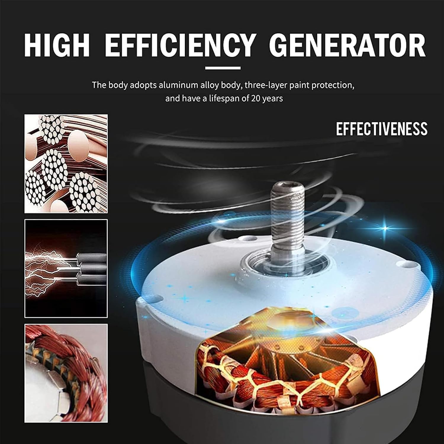 3kw/8kw Wind Turbine Other Renewable Energy Wind Generator, Wind Vertical Axis Alternative Energy System Wind Power Generator for Marine RV Home Industrial Energy,3000W-12V