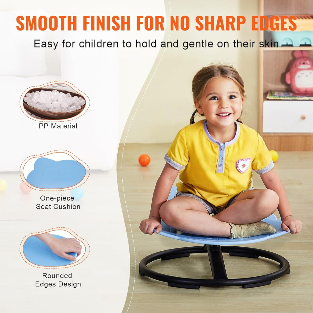 Happybuy Elephant Kids Swivel Chair - 220 LBS Capacity, 360° Spinning, Non-Slip Base, for Balance & Focus, Blue Toddler Chair