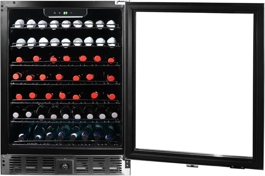 Frigidaire, 24' Wide 5.1 Cu Ft Capacity, Built-in Under Counter Beverage Fridge, Glass Front