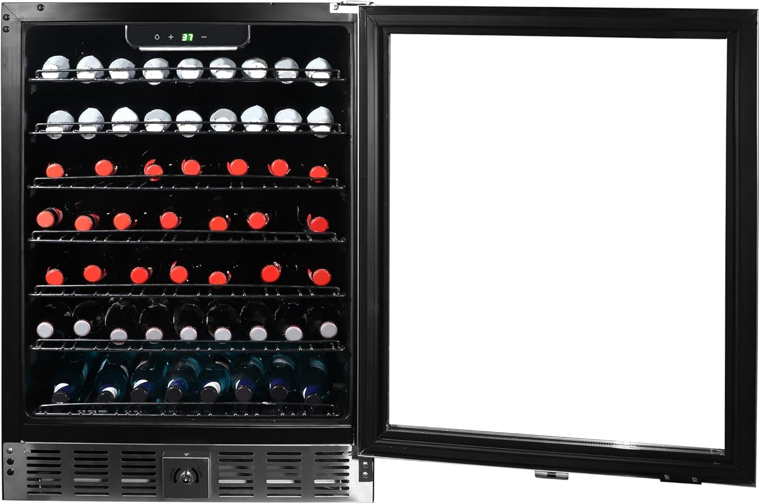 Frigidaire, 24' Wide 5.1 Cu Ft Capacity, Built-in Under Counter Beverage Fridge, Glass Front