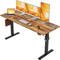 Agilestic Electric Standing Desk, 60 x 24 Inches Height Adjustable Desk, Sit Stand up for Work Office Home, Ergonomic Rising Computer Table with Memory Preset, Rustic Brown