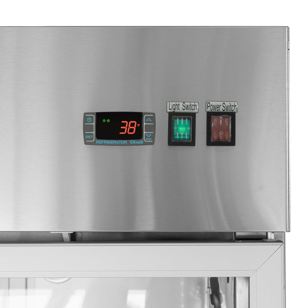 KoolMore - RIR-1D-GD 29' Stainless Steel 1 Glass Door Commercial Reach-in Refrigerator Cooler - 23 cu. ft