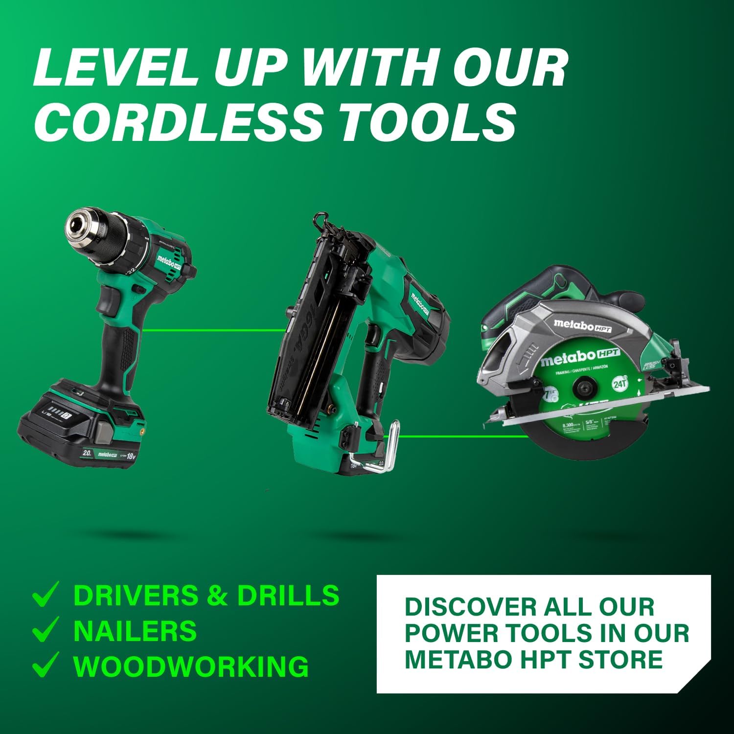 Metabo HPT 18V MultiVolt Cordless Drywall Screw Gun Kit, High-Speed Power Screwdriver with Collated Screw Magazine, 2.0Ah Lithium-Ion Battery and Charger, Lightweight Ergonomic Design, W18DAQB