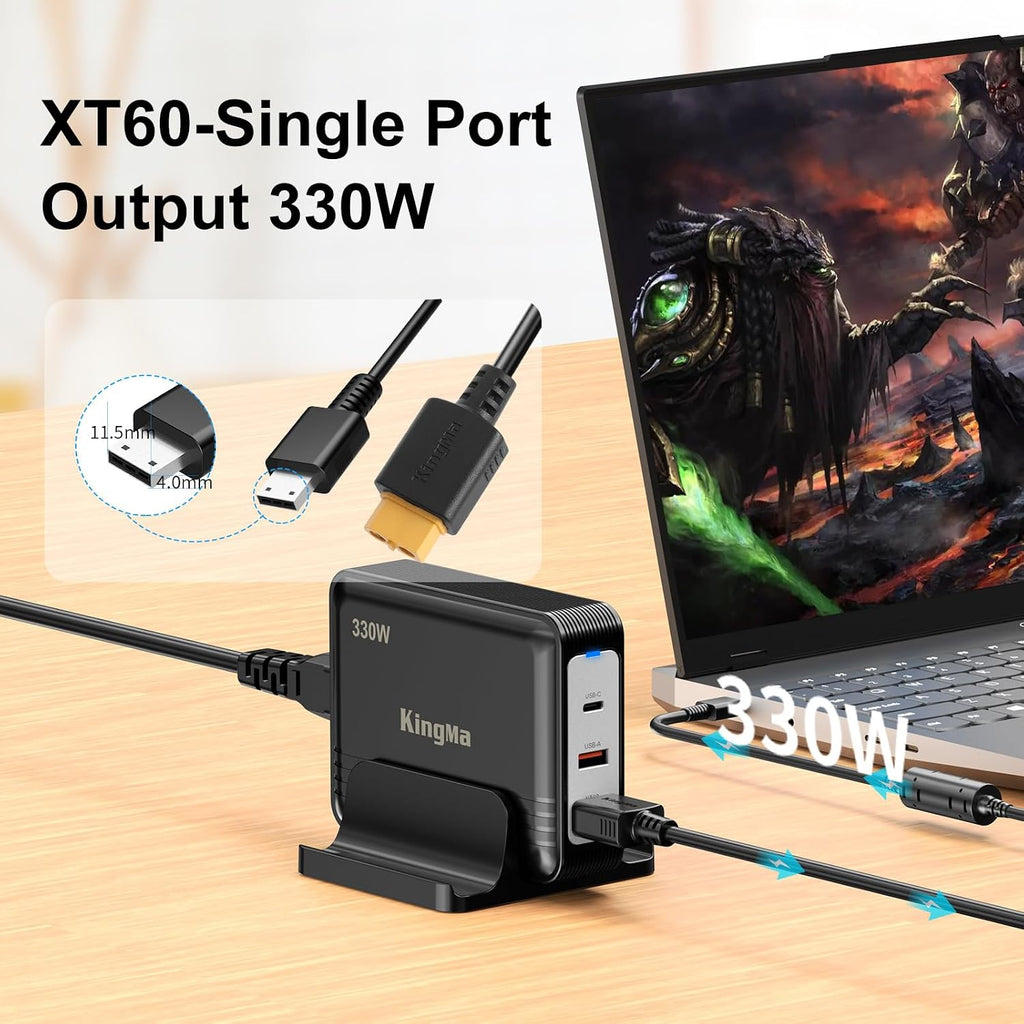 330W (20V/16.5A) GaN Gaming Laptop Charger for MSI Vector GP68/Pulse GP78 HX PD 3.0 Fast Charging Adapter with 11-40mm Cable Compatible with Titan GT77 HX/Raider GE78 HX/Stealth GS77/ Pulse GP68 HX
