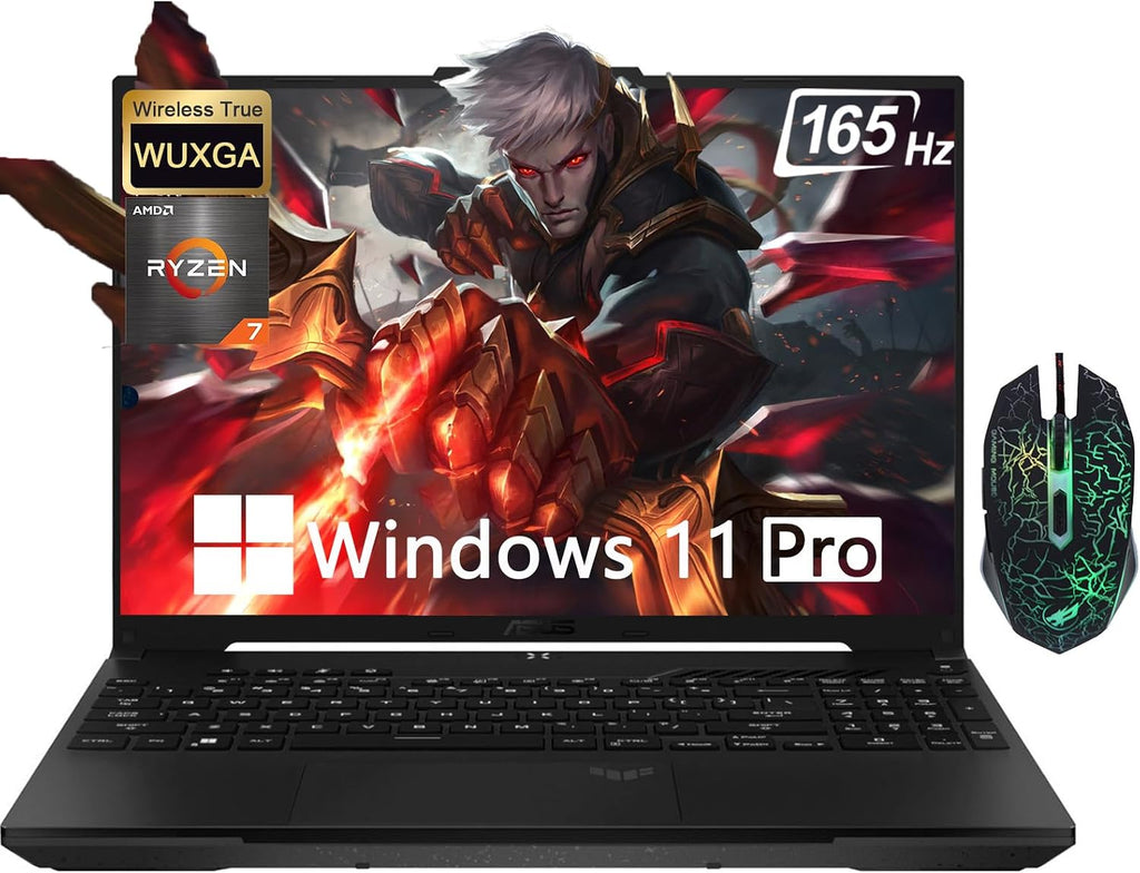 ASUS TUF A16 Gaming Laptop, 16' 165Hz WUXGA Display, AMD Ryzen 7 7735HS(8-core), ‎32GB DDR5 RAM, 2TB SSD, Radeon RX 7700S, 100% sRGB, Backlit Keyboard, WiFi 6, Windows 11 Pro & Designed Mouse
