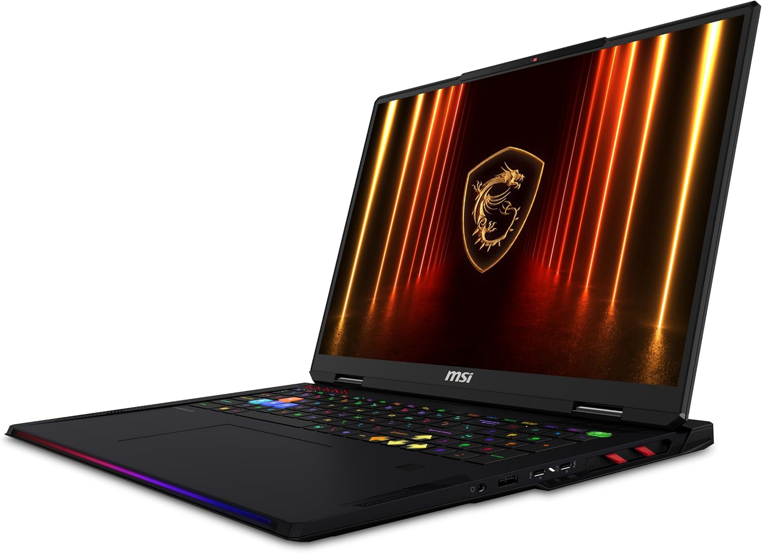 MSI Raider 18 HX AI A2XWJG-445CA 18' QHD+ 240Hz Gaming Laptop, Intel Core U9-285HX, RTX 5090, 64GB (32GB*2) DDR5 6400MHz Memory, 2TB Gen 5x4 NVMe PCIe SSD, Windows 11 Home
