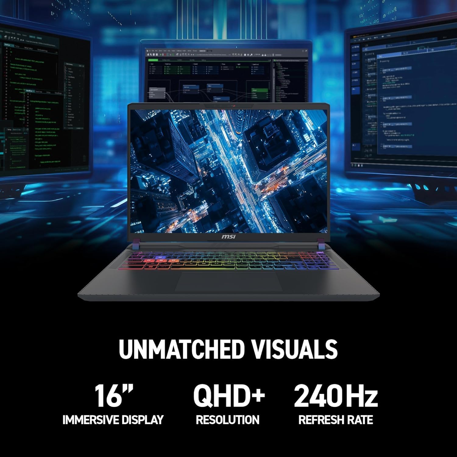 msi Vector 16 HX AI Gaming Laptop, 16' QHD+ IPS 240Hz,AMD Ryzen 9-8940HX Processor, GeForce RTX 5070 Ti, RGB Backlit, w/Mouse pad (Win 11, 32GB RAM | 1TB PCIe SSD)