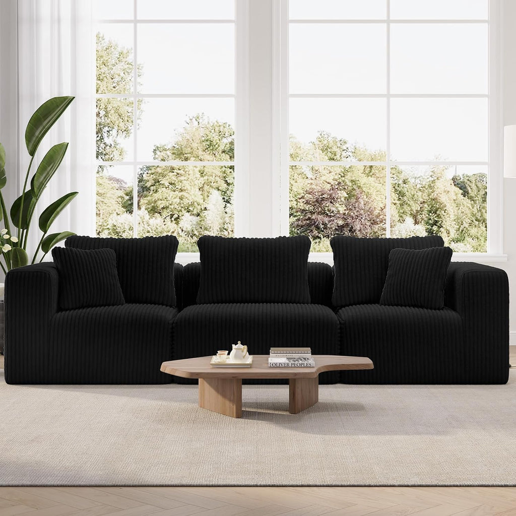 Novilla 106' Modular Sectional Sofa, Modern Cloud Sectional Couch with Smarts Coil® Support, Upholstered Boneless Couch for Living Room Apartments Bedroom, No Assembly Required (3 Seat)