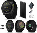 Garmin Enduro 3, Solar, Sapphire, Ultraperformance GPS Smartwatch, 90 Days Battery Life, Detailed Mapping, Built-in LED Flashlight, Carbon Gray DLC Titanium with Black Ultrafit Nylon Strap Bundle