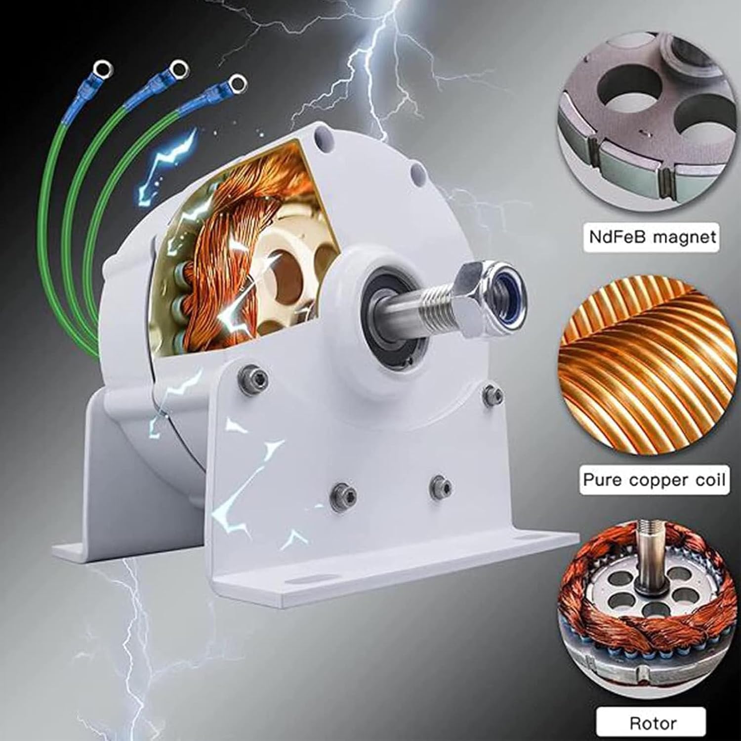3000W Vertical Wind Turbine Generator Kit with PMG Controller for Hybrid Wind-Solar Systems, 12V Renewable Energy Solution for Off-Grid Power