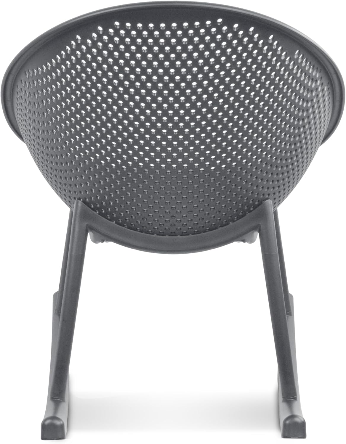 2xhome Patio Rocking Chair | Oval Egg Shaped Lounge Rocker | All Weather Plastic | Modern Accent Side Chair for Indoor or Outdoor Use, Gray, Single, Set of 1