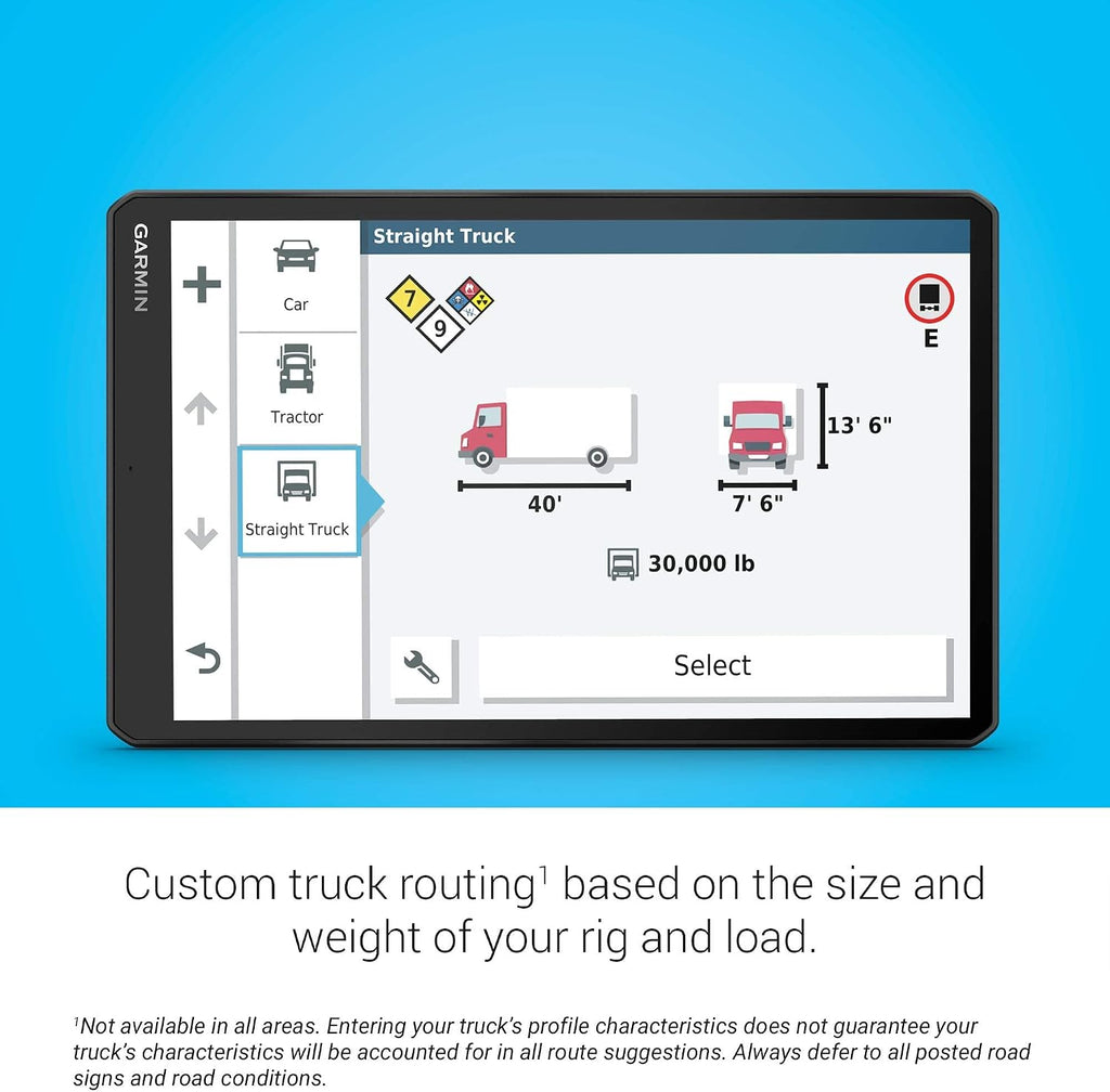 Garmin dēzl OTR1000, 10-inch GPS Truck Navigator, Easy-to-read Touchscreen Display, Custom Truck Routing and Load-to-dock Guidance (Renewed)