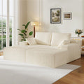 Modular Sectional Sofa, Boneless Couches for Living Room, L-Shape Sofa Couches,Cloud Couch Sectional, Comfy Corduroy Sofa, with Deep Seat, No Assembly Required (Beige, Loveseat Chaise)