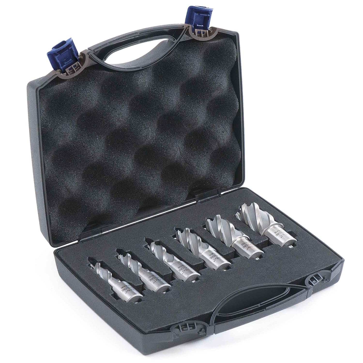 Evolution Power Tools Annular Cutter Kit for Magnetic/Mag Drills, 1 Inch Depth Drill Bit, Mixed Width 7/16 to 1-1/8 Inch, Carry Case Included, Set of 12