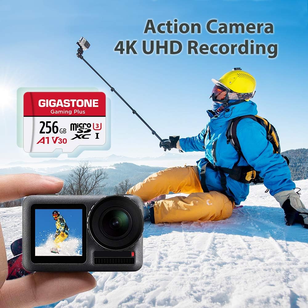 【for Switch 1 Only】 GIGASTONE 256GB Micro SD Card 5-Pack, Gaming Plus, Nintendo-Switch 1 Compatible, R/W 100/60MB/s, 4K Video Recording, Micro SDXC UHS-I A1 U3 Class 10, with Adapters