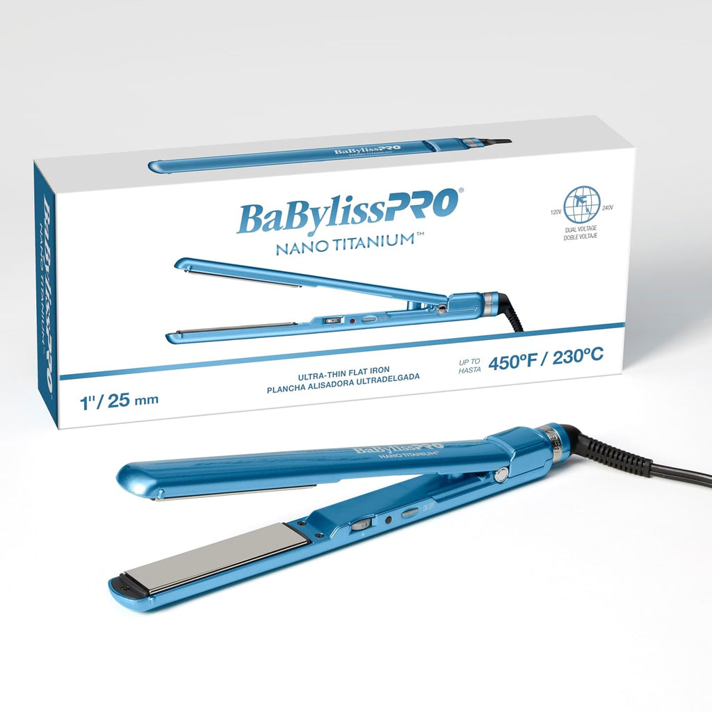 BaBylissPRO 1' Ultra Thin Flat Iron, Hair Straightener, Shorter Plates