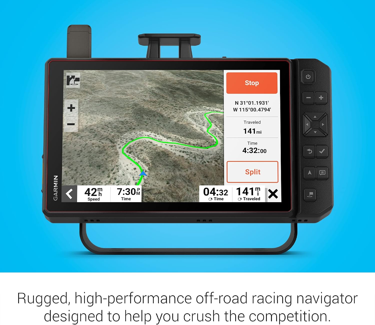 Garmin Tread XL - Baja Race Edition, Rugged, ultrabright 10' Off-Road Race Navigator, high-Performance GPS for Trophy Trucks, Team Tracking with Built-in inReach Satellite Communication