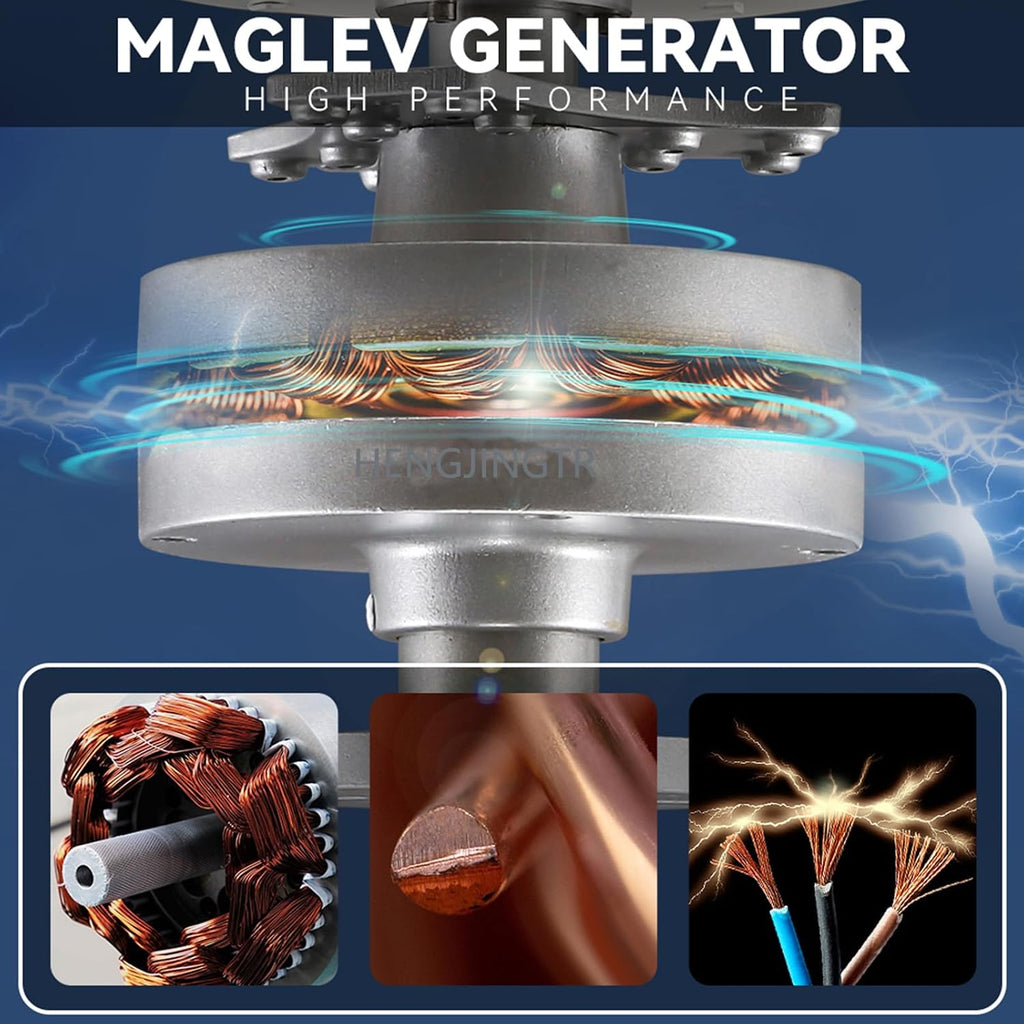 3000W Wind Turbine Generator Kit, 3 Blades Wind Power Turbine Portable No Noise W/Controller for Outdoor Courtyard Use and Wind Turbine Systems (12V-48V)