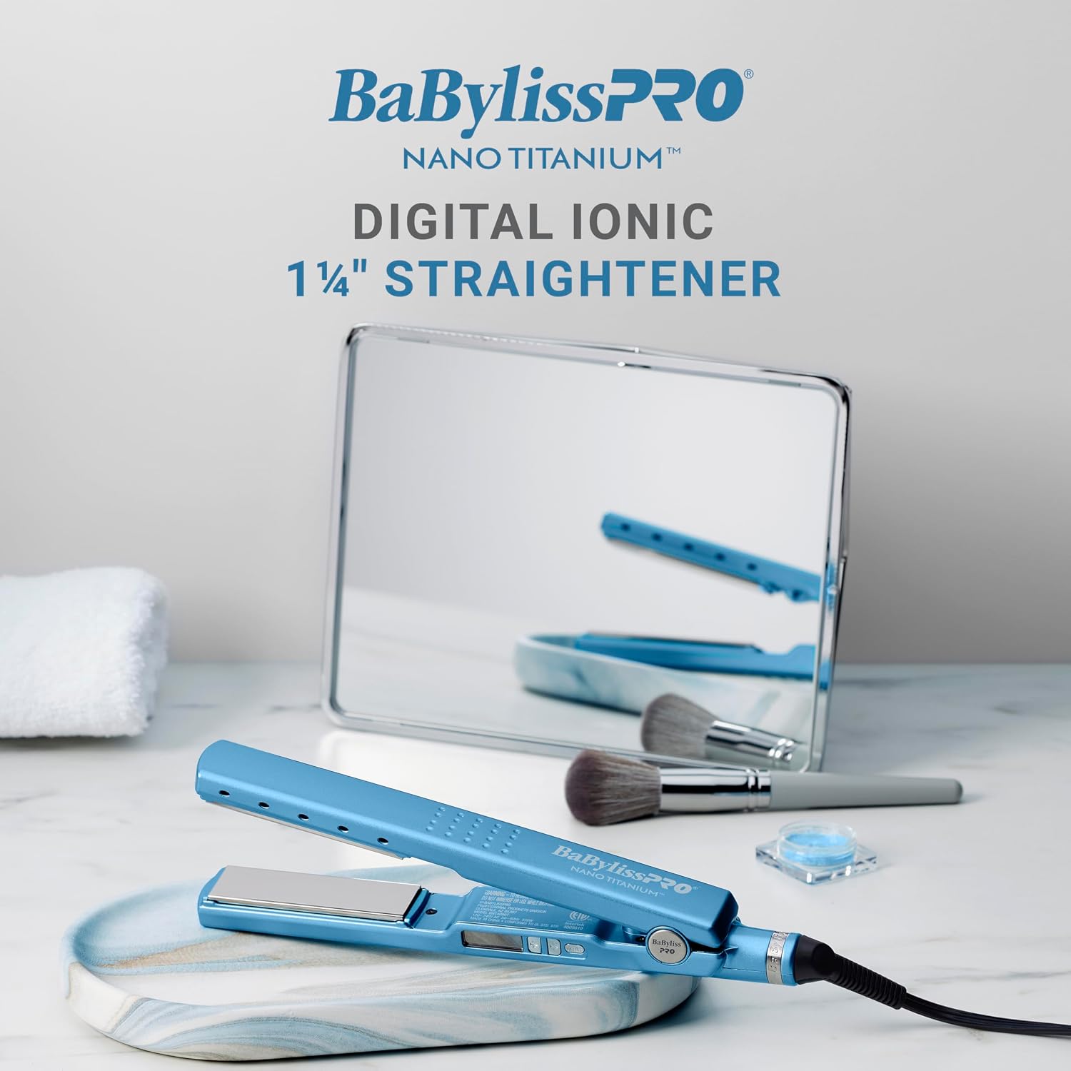 BaBylissPRO 1 1/4' Digital Ionic Flat Iron, Hair Straightener, Shorter Plates