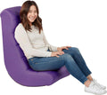 Factory Direct Partners Soft Ergonomic Horizontal Soft Floor Video Rocker - Cushioned Ground Chair Great for Reading, Gaming or Watching TV for Kids, Teens and Adults - Purple, 10498-PU