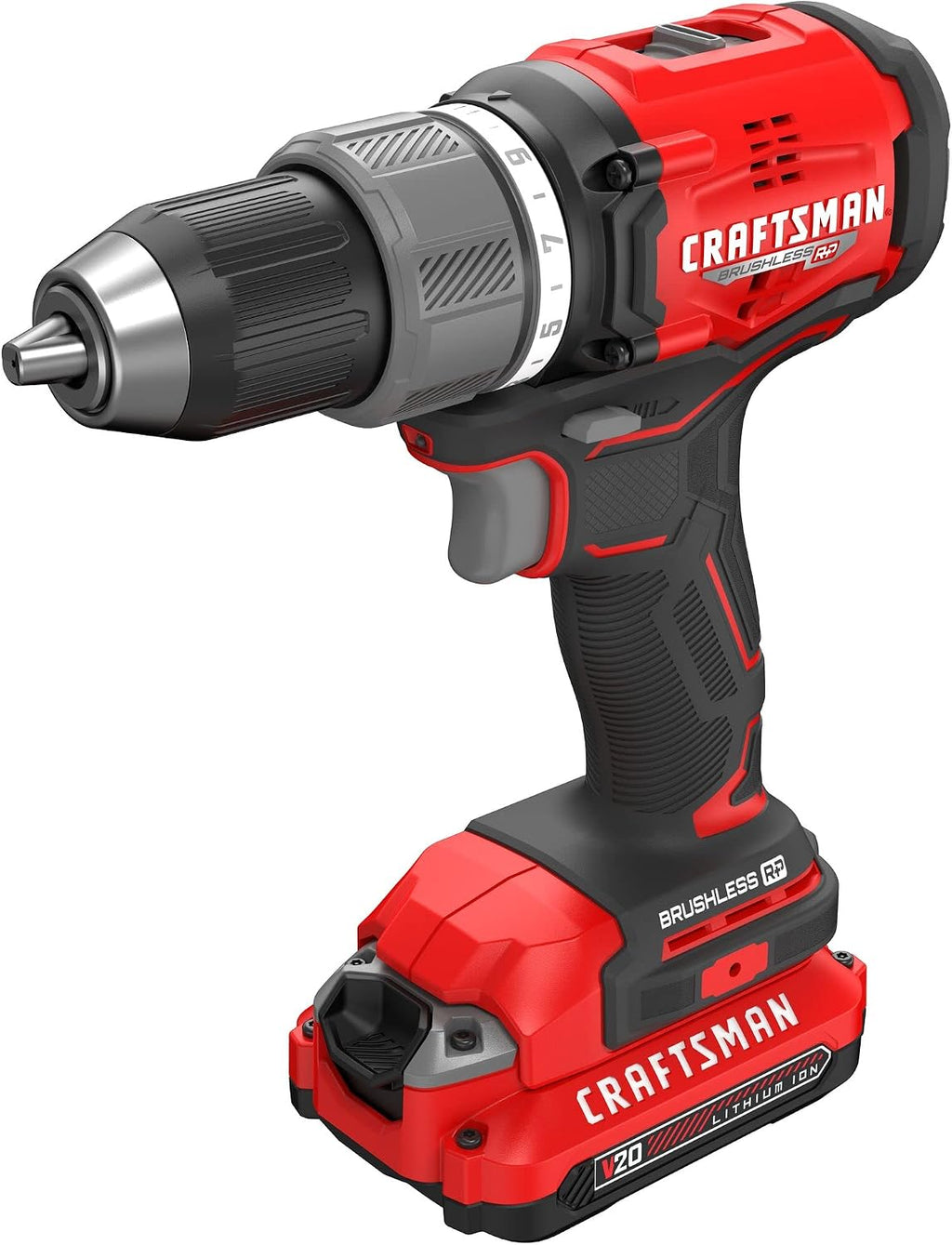 CRAFTSMAN RP+ Cordless Drill/Driver Kit, with 2 Batteries and Charger, Brushless (CMCD713C2)