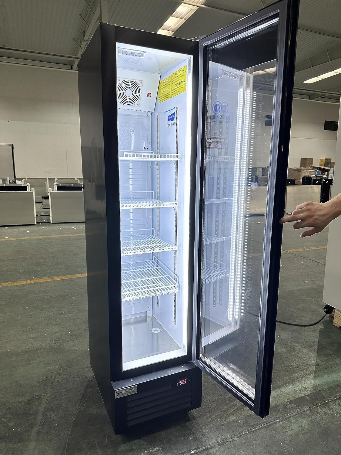 Commercial Beverage Refrigerator Display Fridge,Slim Single Glass Door Merchandiser Drink Cooler with LED Light Adjustable Shelves,ETL Sanitation,6 Cu Ft,16.15' Wide