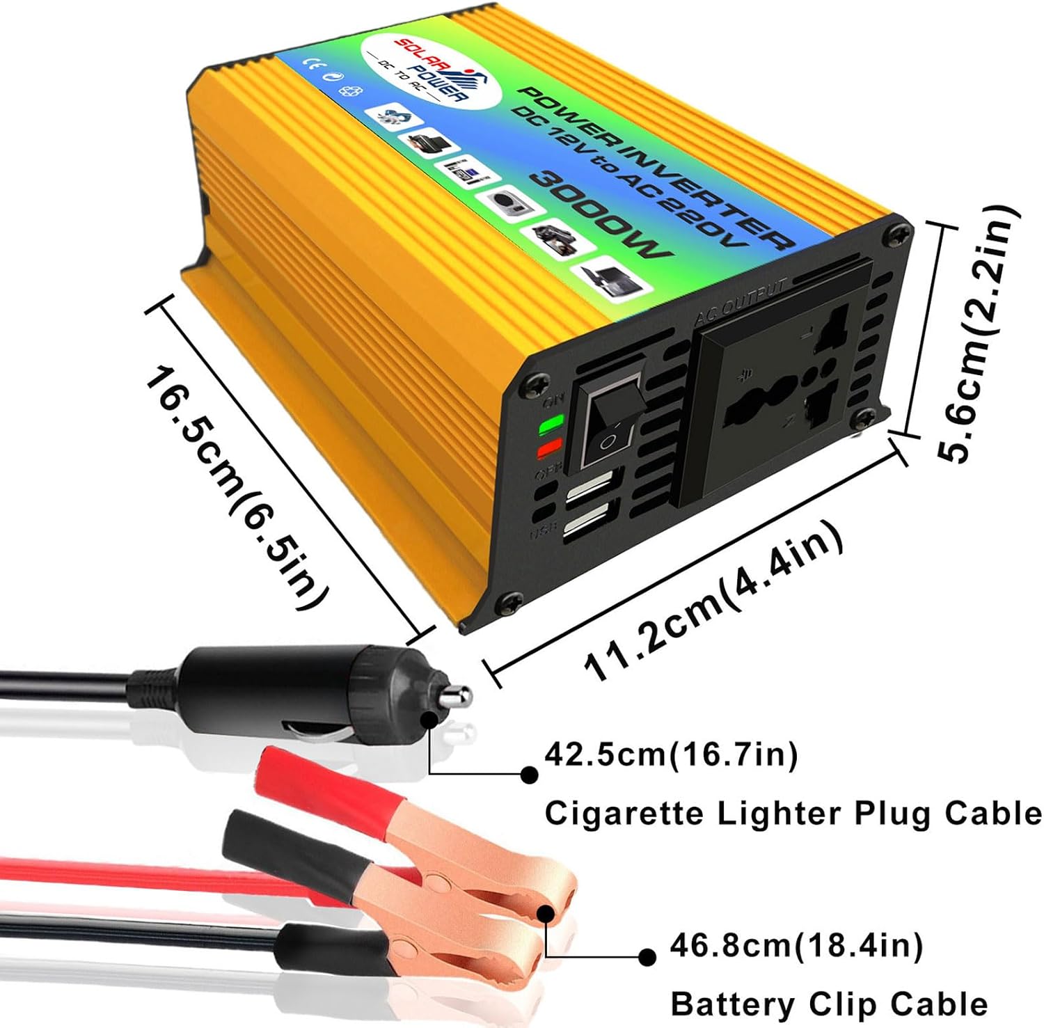 Portable Solar Power System 3000W Inverter with 18W Waterproof Solar Panel & Smart LCD Charge Controller for RV and Home Use