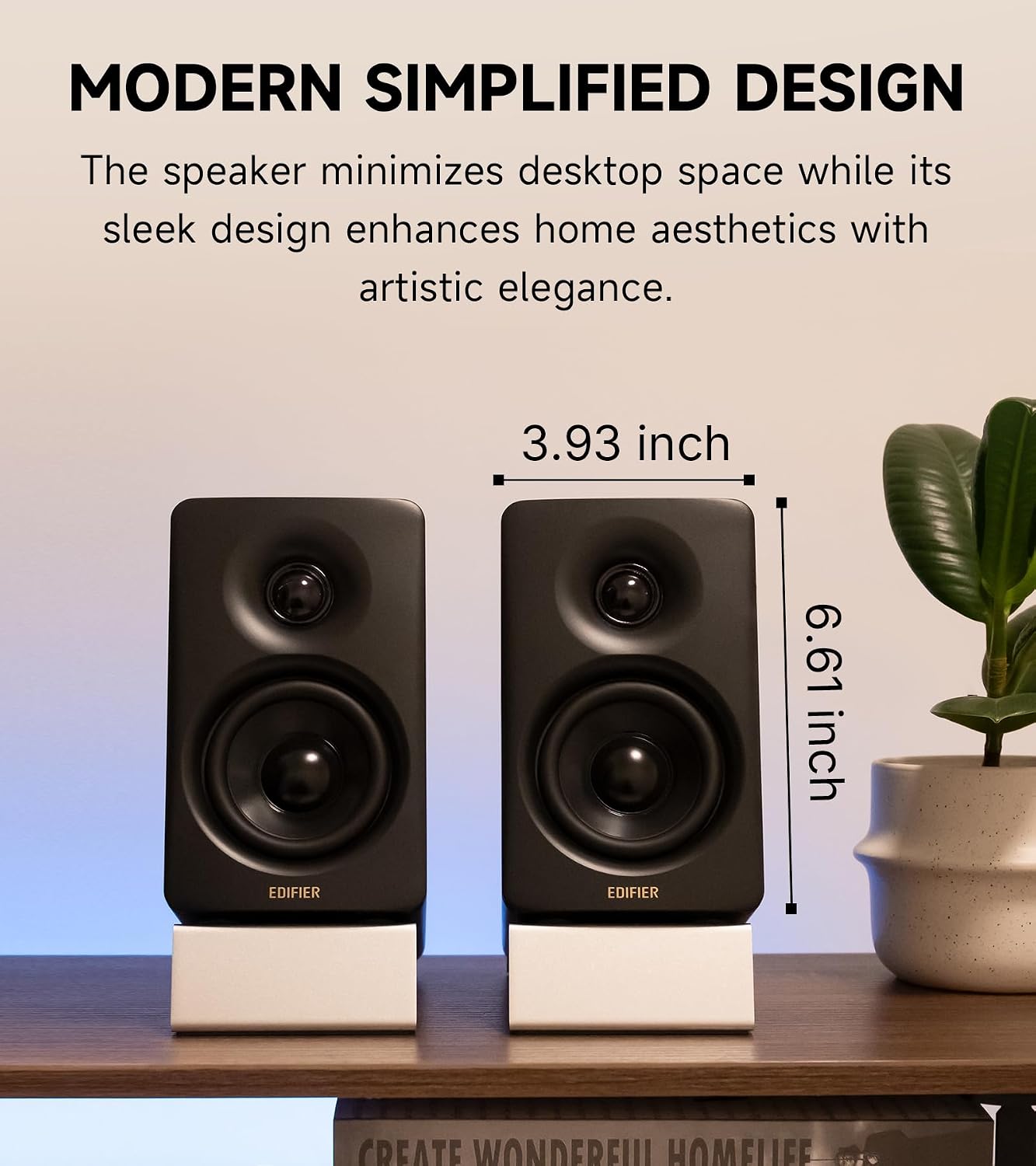 Edifier M60 Multimedia Speaker Bluetooth 5.3, 66W RMS, Hi-Res Audio & Hi-Res Wireless Audio, LDAC,3' Mid Bass & 1' Tweeter, USB-C & Aux Inputs, Compact Desktop Speaker – Black