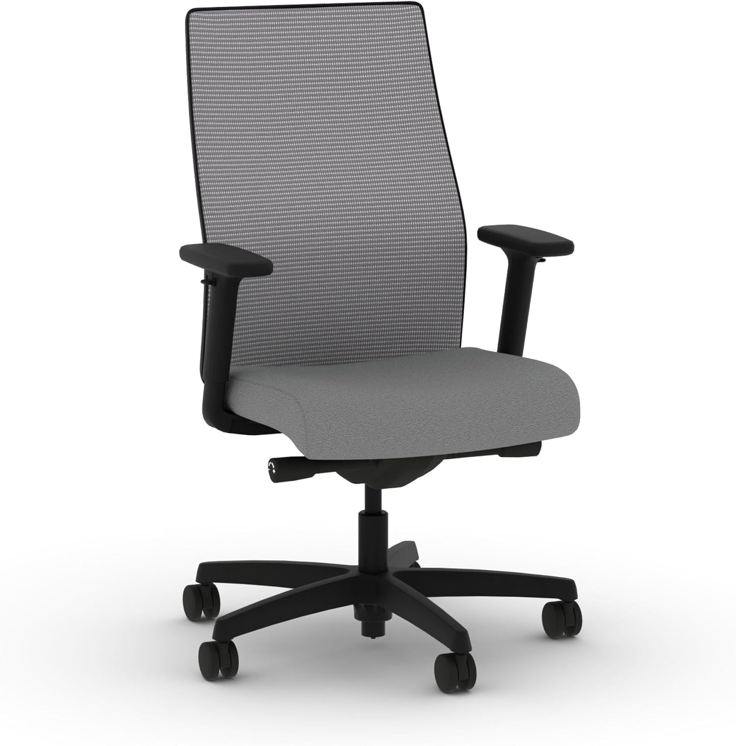 HON Ignition 2.0 Mid‑Back Ergonomic Office Chair, Mesh Task Seating with Lumbar Support, Advanced Synchro‑Tilt, Height and Width Adjustable Arms, Black Frame, Frost