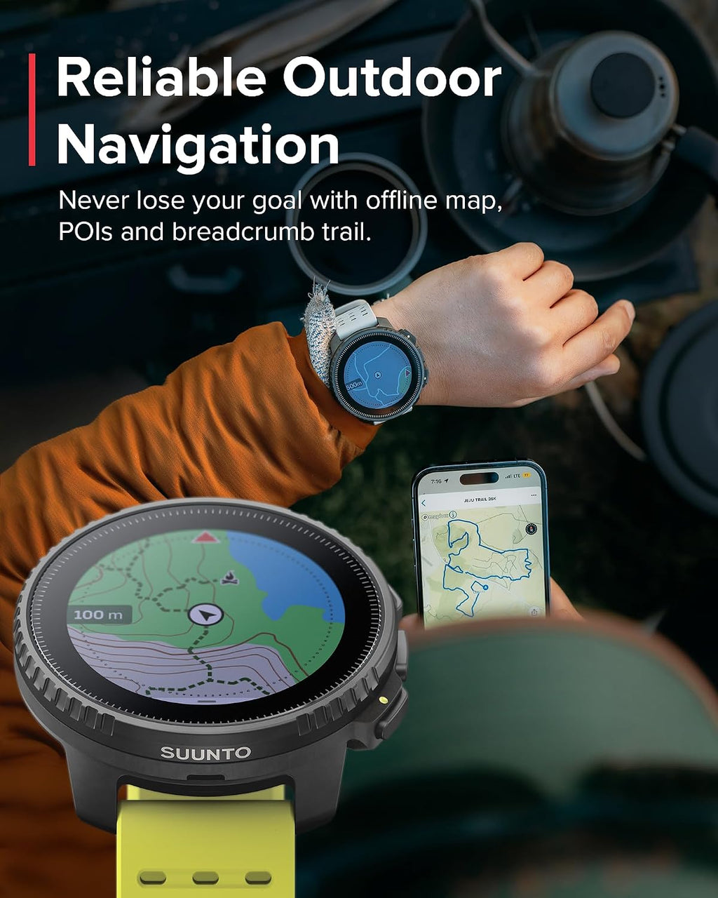 SUUNTO Vertical GPS Adventure Watch, Activity Tracker w/Dual-Band GNSS & Offline Maps, Supports 95+ Sports, Training Metrics & Recovery Insights, Solar Charging Opt. for 1yr Daily Use