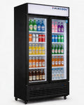 Commercial Beverage Refrigerator Display Fridge,19 Cu Ft Two Glass Door Upright Merchandiser Drink Cooler with LED Light Adjustable Shelves,ETL Approval,35.6' Wide Hinge Door