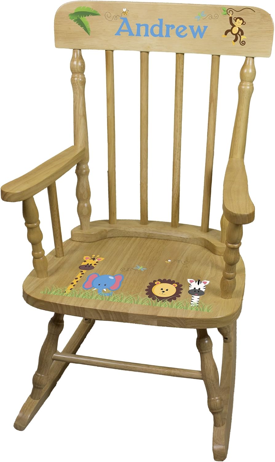 My Bambino Personalized Wooden Rocking Chair for Kids | Boys Wood Rocking Chair | Custom Name Toddler Chair | Baby Shower & Birthday Gift