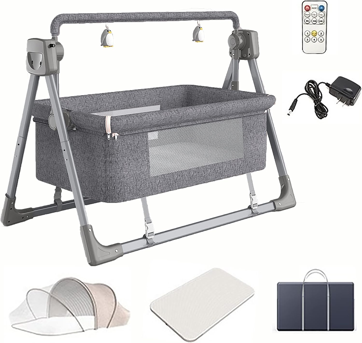 Electric Baby Swing,baby rocker,Rocking Chair Electric Cradle Baby Swing Bed,Adjustable Bedside Cribs,Automatic Rocking Recliner Crib Basket, Baby Safe Bed,Best Baby Bed For Infant Newborn Unisex