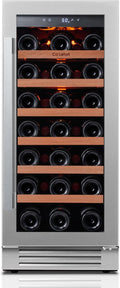 Ca'Lefort 15 Inch Wine Fridge, 33 Bottle Wine Cooler Refrigerator, 40-65°F Wine Refrigerator Glass Door, 3 LED Wine Fridge, Built-in or Freestanding Fridge for Home/Bar/Kitchen (3.0 cu.ft)