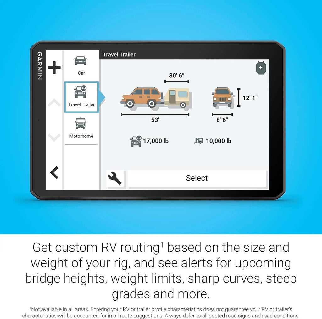 Garmin RV 895, Large, Easy-to-Read 8' GPS RV Navigator, Custom Routing, High-Resolution Birdseye Satellite Imagery, Directory of Parks and Services, Landscape or Portrait View Display