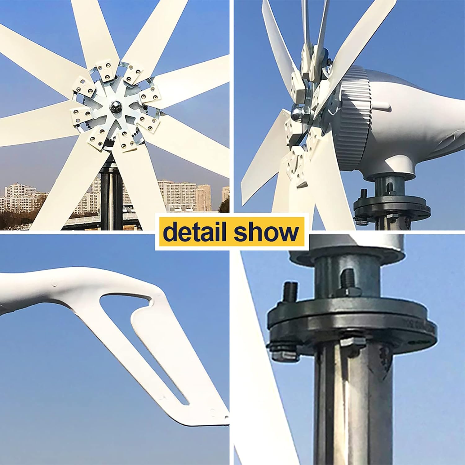 8 Blades Small Wind Generator Home Use, 3000W-6000W with Mpptcharge Controller Windmill RV Yacht Farm Small Wind Generator Home Use