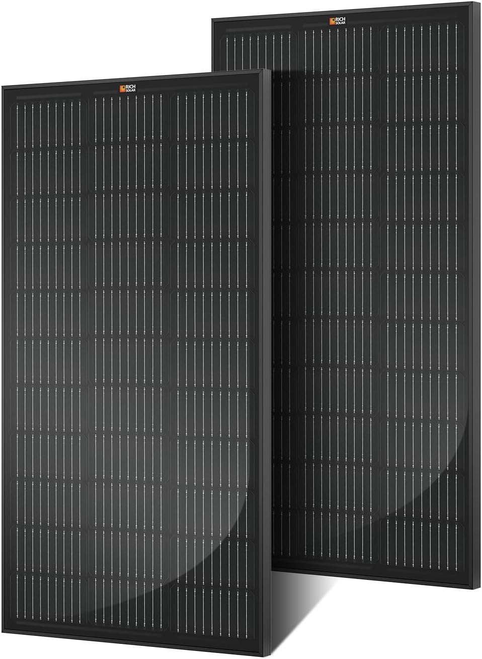 RICH SOLAR Premium 2 Pack of 100 Watt 12 Volt Monocrystalline Solar Panel All Black