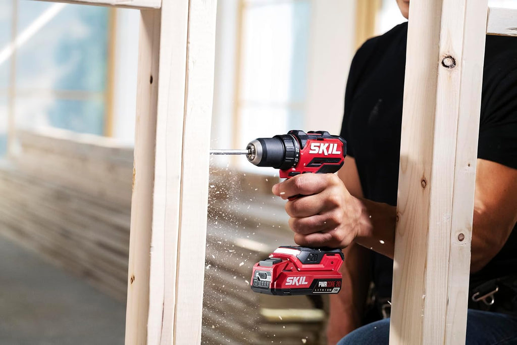 SKIL PWR CORE 20 Brushless 20V 1/2-Inch Compact Drill Driver Kit, Includes 2.0Ah USB-C Battery and 45W USB-C PD Charger - DL6293B-1C