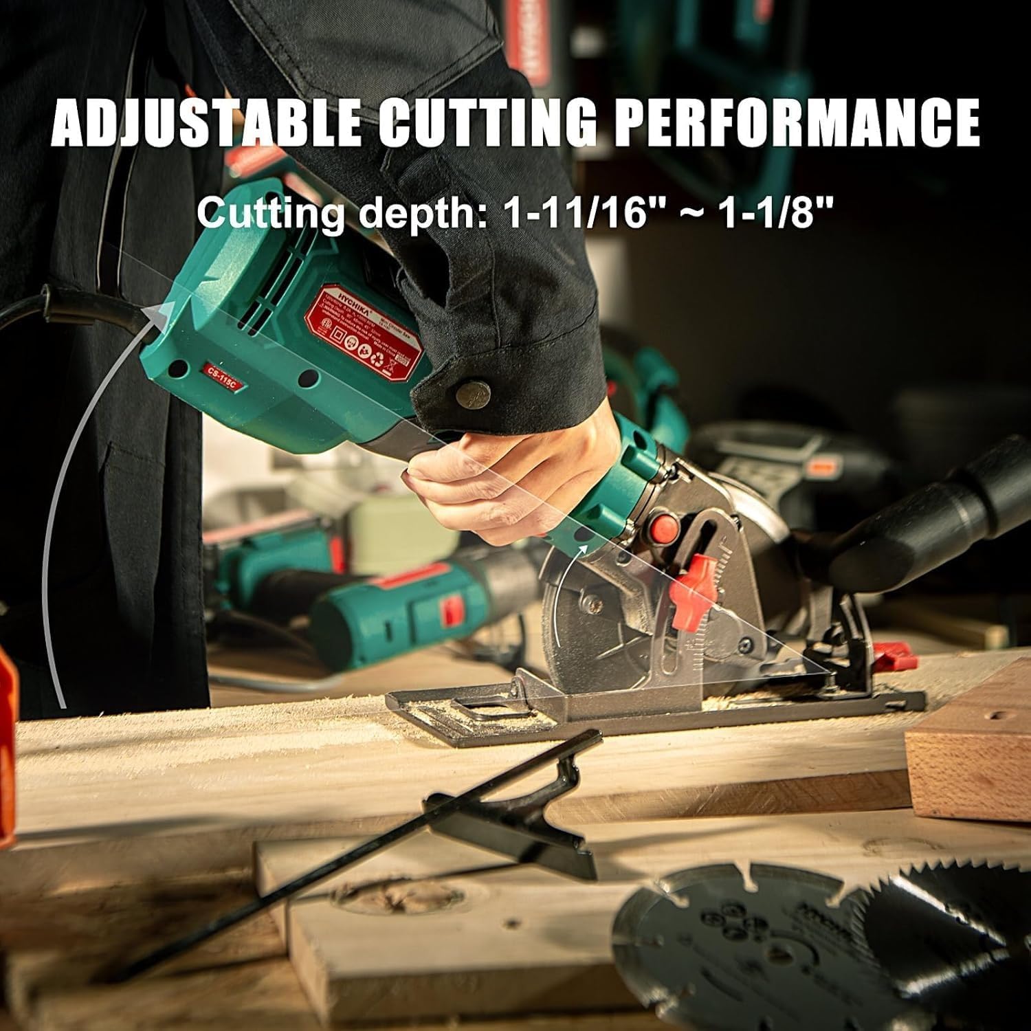 HYCHIKA 180W Variable Speed Rotary Tool 173pcs Accessories Kit,6.2A Mini Circular Saw with 3 Blades,2-Tool Power Tool Set Combo Kit