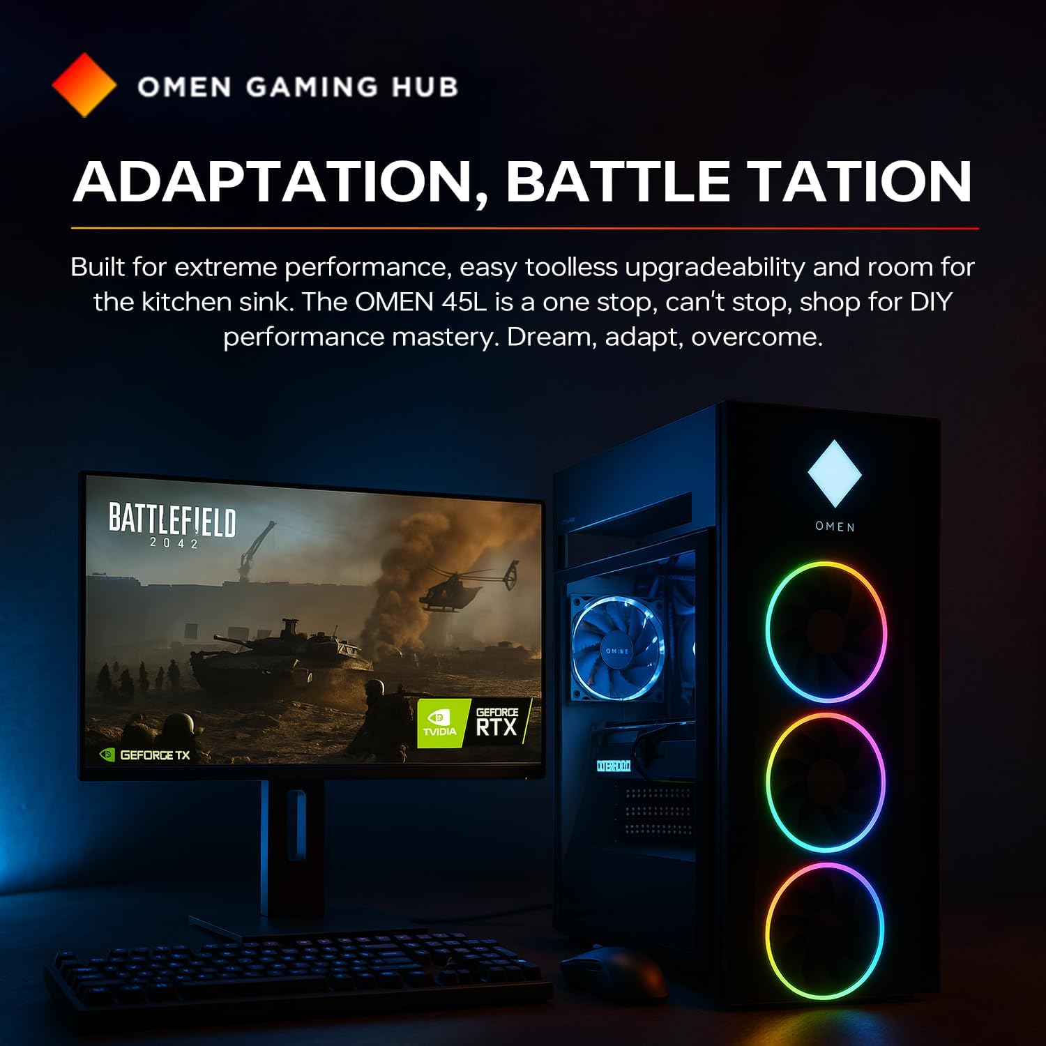 HP OMEN 45L GT22 RTX 5090 Gaming Desktop, Intel Ultra 9 285K, NVIDIA RTX 5090, 64GB DDR5 RAM, 2TB SSD, RGB Light Studio & Gaming Hub,Wi-Fi 6, W11H, Bundle with Lexar SL660 512GB Portable SSD