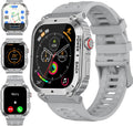 Military Smart Watch with GPS and Map(Answer/Make Call), Smartwatches with Health Monitor, Compass/Altitude/Air Pressure,100+ Sport Modes, Fitness Tracker for Android/iPhone (with GPS+Map, Gray)