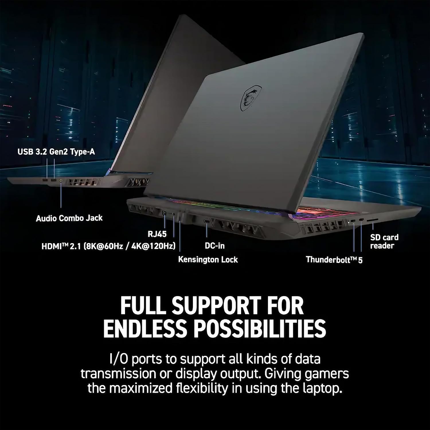 msi Vector 16 HX AI Gaming Laptop | 16' QHD+ IPS 240Hz | Intel Core Ultra 9 275HX | 32GB DDR5 1TB SSD | GeForce RTX 5080 (Up to 1334 AI Tops) | RGB Backlit Thunderbolt 5 Win11 Pro w/DLCA Accessory