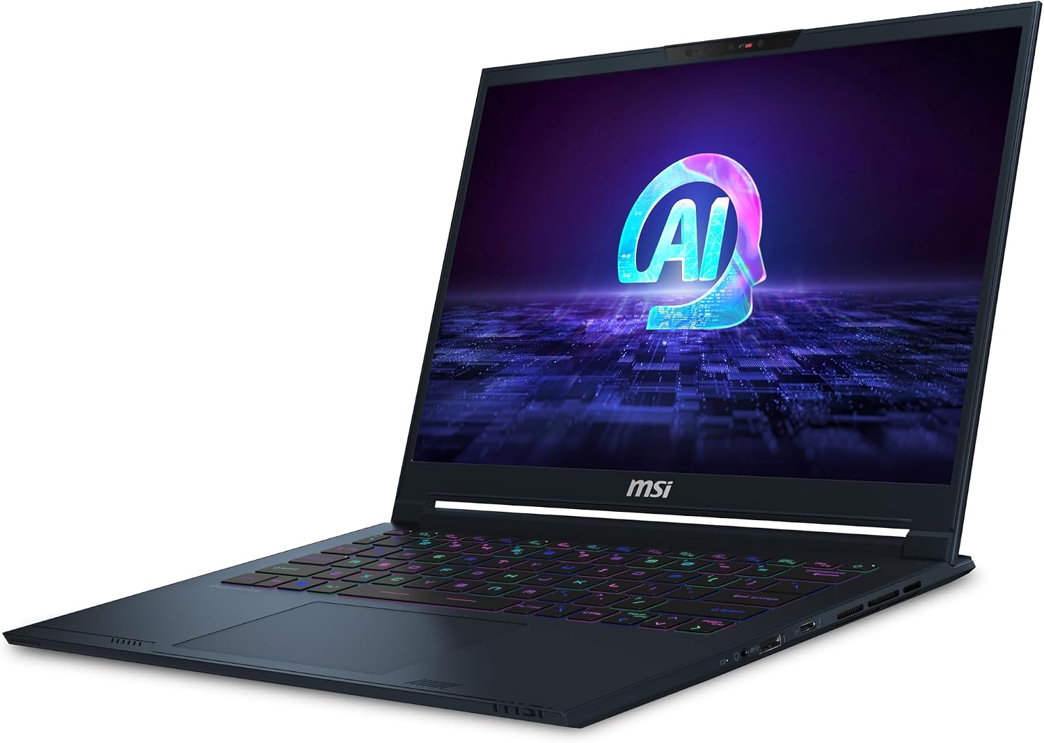 msi Stealth 14 AI Studio 14' 165Hz FHD+ Gaming Laptop: Intel Core Ultra 7-155H, NVIDIA Geforce RTX 4050, 16GB DDR5, 1TB NVMe SSD, Thunderbolt 4, Win 11 Pro: Star Blue A1VEG-090US