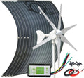 4pcs 100W ETFE Flexible Monocrystalline Solar Panel for RV Boat Cabin + 400W 12V Wind Turbine Generator + Hybrid Controller + Solar Extension Cable + Connector - 800W Solar Wind Power Kit